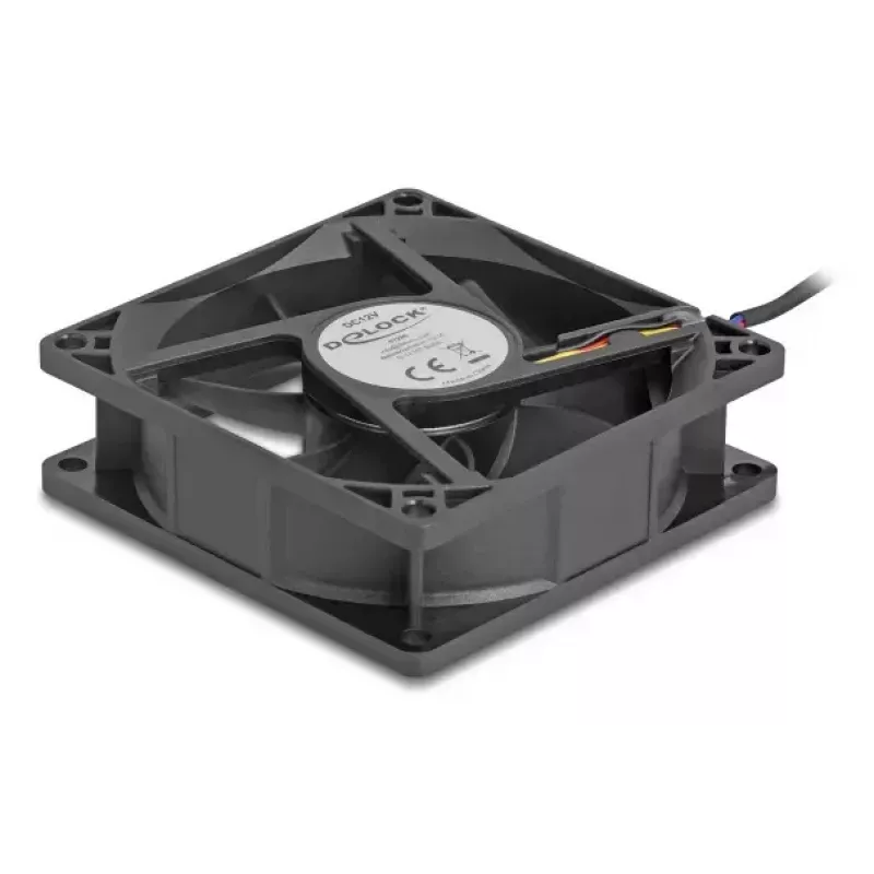 Delock 67296 ventilador axial 12 V DC, 80 x 80 x 25 mm, negro