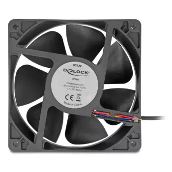 Ventilador DELOCK 67298 120 mm negro 12 cm rodamiento de bolas 12 V DC 3,53 m³/h