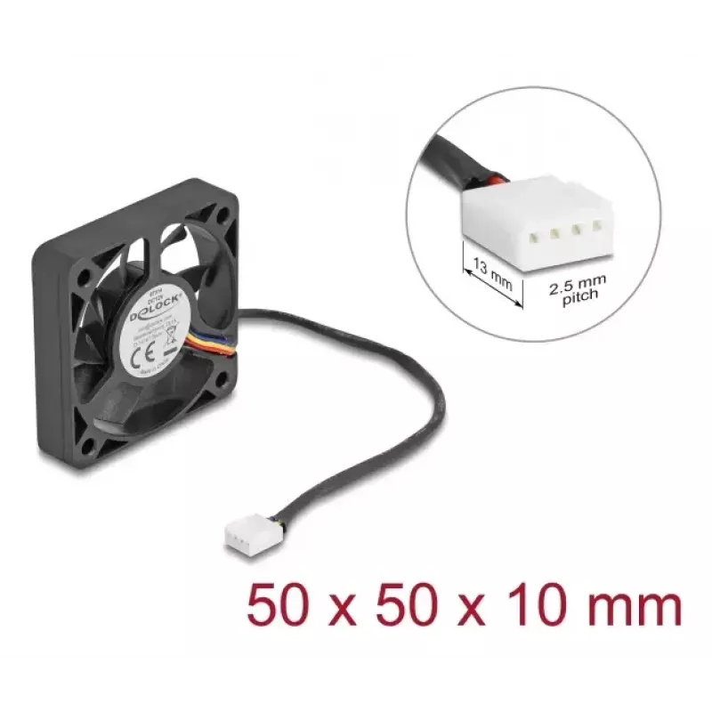 Ventilador DeLOCK 67314 5 cm negro rodamiento de bolas