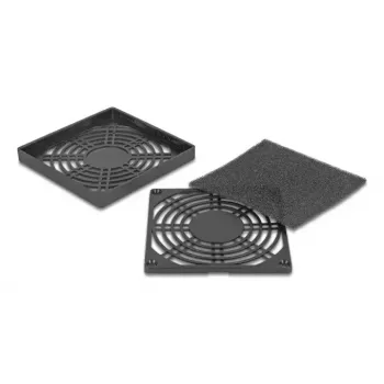 Rejilla para ventilador DELOCK 67312, ABS negro, 96,5×96,5 mm, patrón de montaje 92,5×92,5 mm