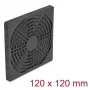 Rejilla para ventilador DELOCK 67313, ABS negro, 125×125 mm, patrón de taladros de montaje 105×105 mm