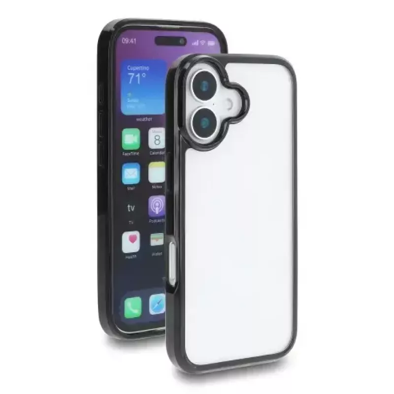 Funda protectora para iPhone 17 de DELOCK, negro transparente, compatible con pantalla de 16 cm (6,3
