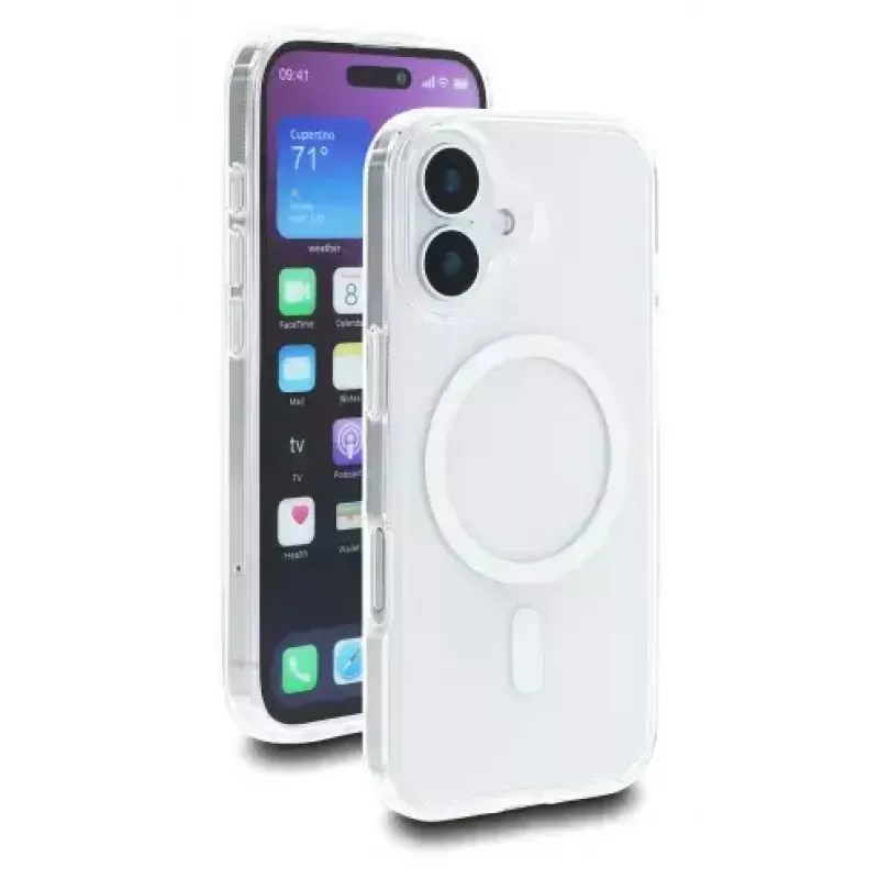 Delock 81618 funda protectora para iPhone 17, compatible con MagSafe, TPU/PC, transparente-blanca