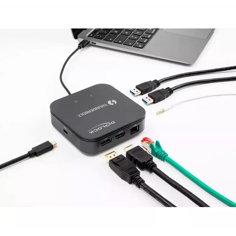 Mini docking station DeLOCK Thunderbolt 3 8K DisplayPort HDMI USB LAN Audio PD 3.0