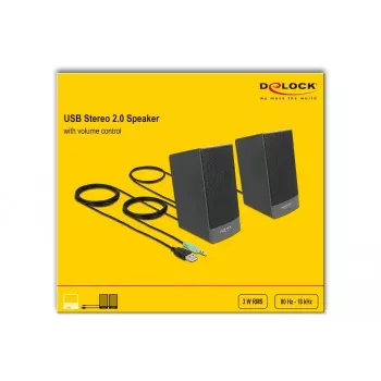 Altavoces estéreo DELOCK 27001, 2.0, alimentados por USB