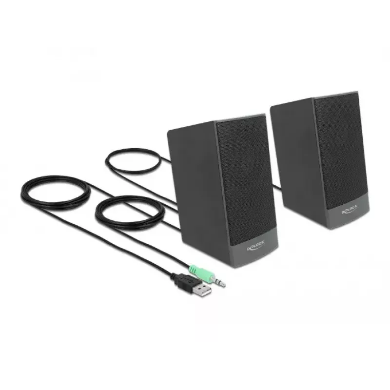 Altavoces estéreo DELOCK 27001, 2.0, alimentados por USB