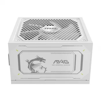 Fuente de alimentación MSI MAG A1000GL PCIE5 WHITE 1000 W ATX 24-Pin, 80 PLUS Gold, ventilador de 135 mm