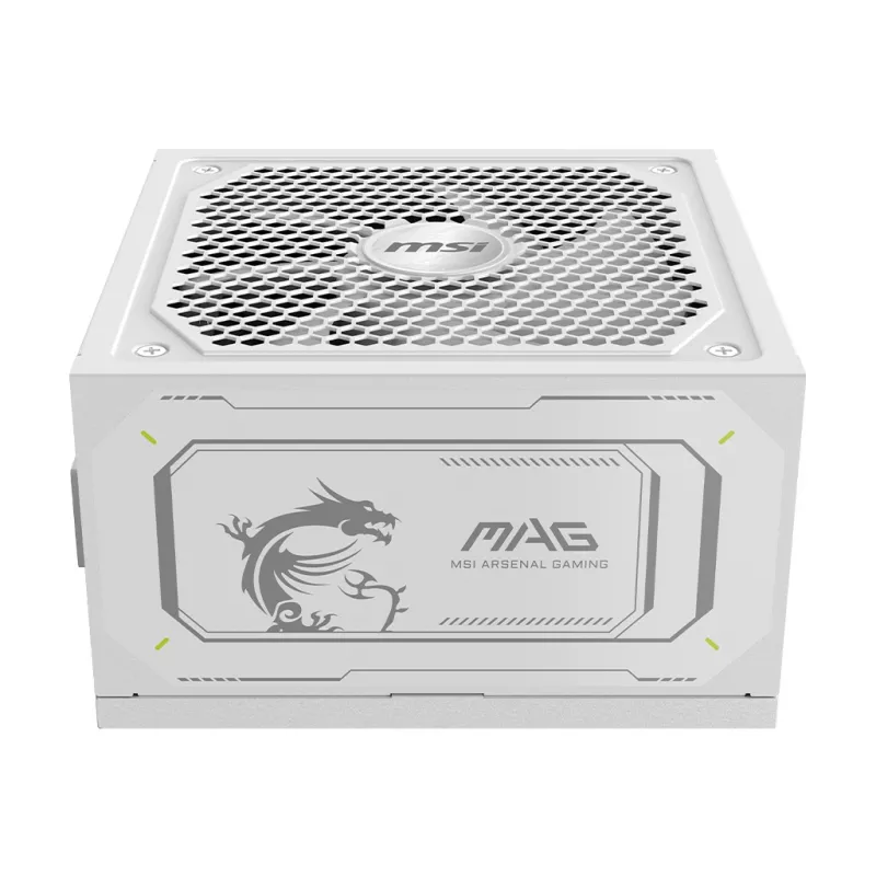 Fuente de alimentación MSI MAG A1000GL PCIE5 WHITE 1000 W ATX 24-Pin, 80 PLUS Gold, ventilador de 135 mm