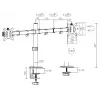 Equip Soporte de mesa ajustable para doble monitor de 17