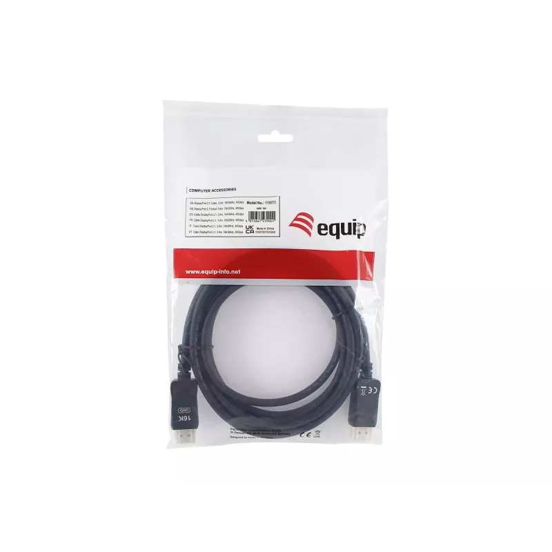 Cable DisplayPort EQUIP 119274, 5 m, DisplayPort–DisplayPort, negro