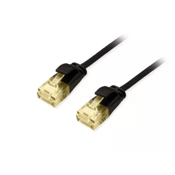 Cable de red Cat.6A U/UTP fino Equip 2 m negro 10000 Mbit/s