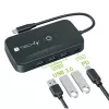 Techly IDATA USBC-HUB5WL Extensor AV transmisor y receptor AV negro