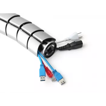 Funda para cables Equip gestión de cables en espina de doble canal plateada