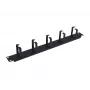 Equip panel de gestión de cables 19 inch 1HE con 5 bridas metálicas, negro