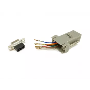 Adaptador Equip DB9 a RJ45 hembra serie gris 72x33x16mm