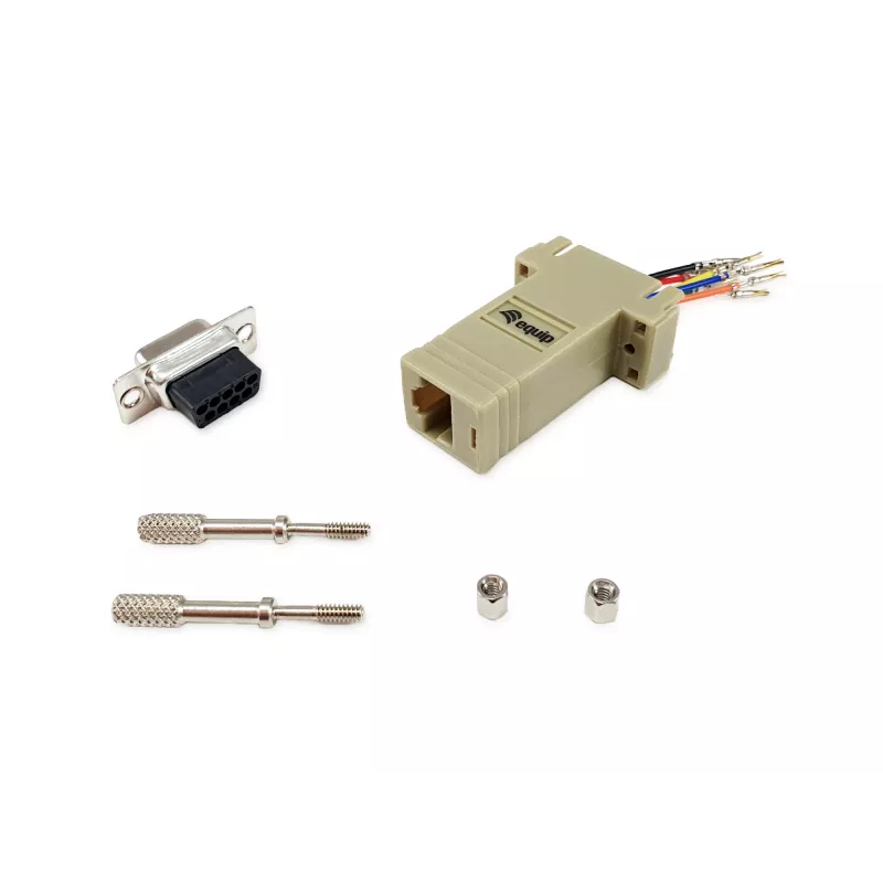 Adaptador Equip DB9 a RJ45 hembra serie gris 72x33x16mm