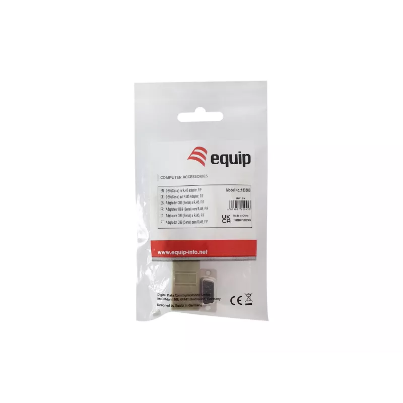 Adaptador Equip DB9 a RJ45 hembra serie gris 72x33x16mm