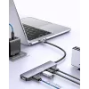 Adaptador multifunción EQUIP USB-C 6 en 1 — HDMI 4K/60Hz, 4× USB-C Gen2 (10Gbps), 100W PD, cable 0,25 m, gris