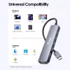 Adaptador multifunción EQUIP USB-C 6 en 1 — HDMI 4K/60Hz, 4× USB-C Gen2 (10Gbps), 100W PD, cable 0,25 m, gris