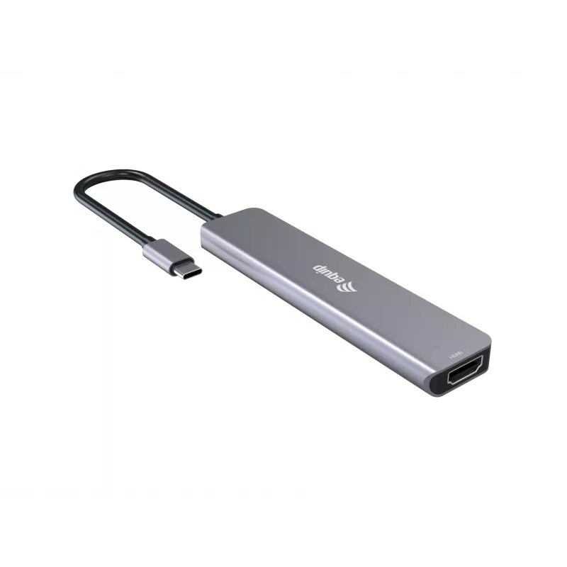 Adaptador multifunción Equip USB-C 6 en 1, HDMI 4K/30Hz, USB-C x4, USB-A x1, 5Gbps, 100W USB PD