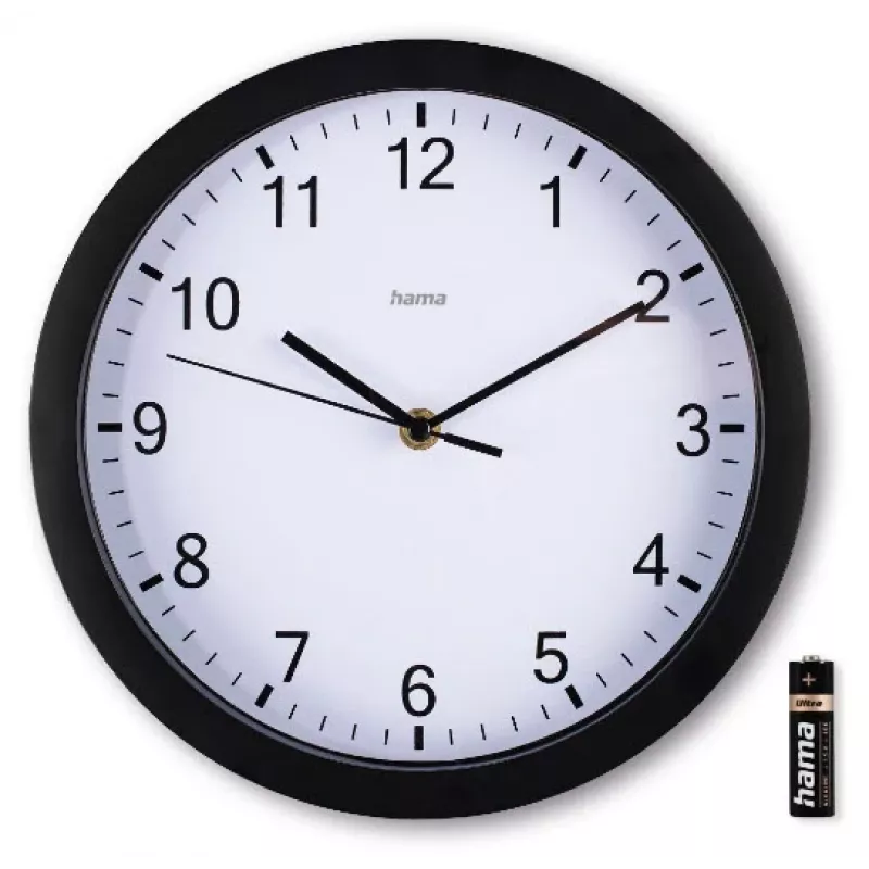 Hama Elba Reloj de cuarzo redondo negro, blanco