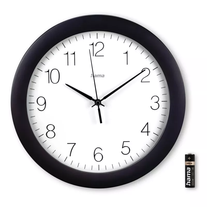Hama Teneriffa Reloj analógico redondo negro, blanco