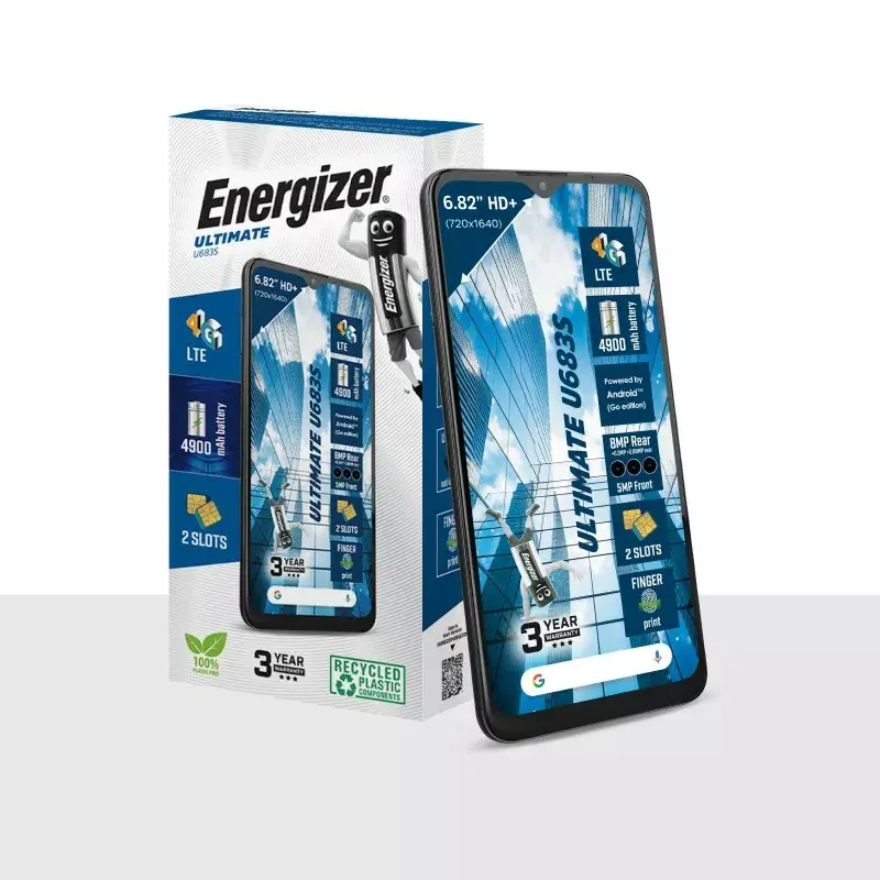 Smartphone Energizer U683SEU, pantalla de 6,82 pulgadas, 2 GB RAM, 64 GB, negro