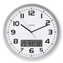 Hama 00185878 Reloj de pared/sobremesa analógico redondo plateado, blanco