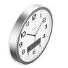 Hama 00185878 Reloj de pared/sobremesa analógico redondo plateado, blanco