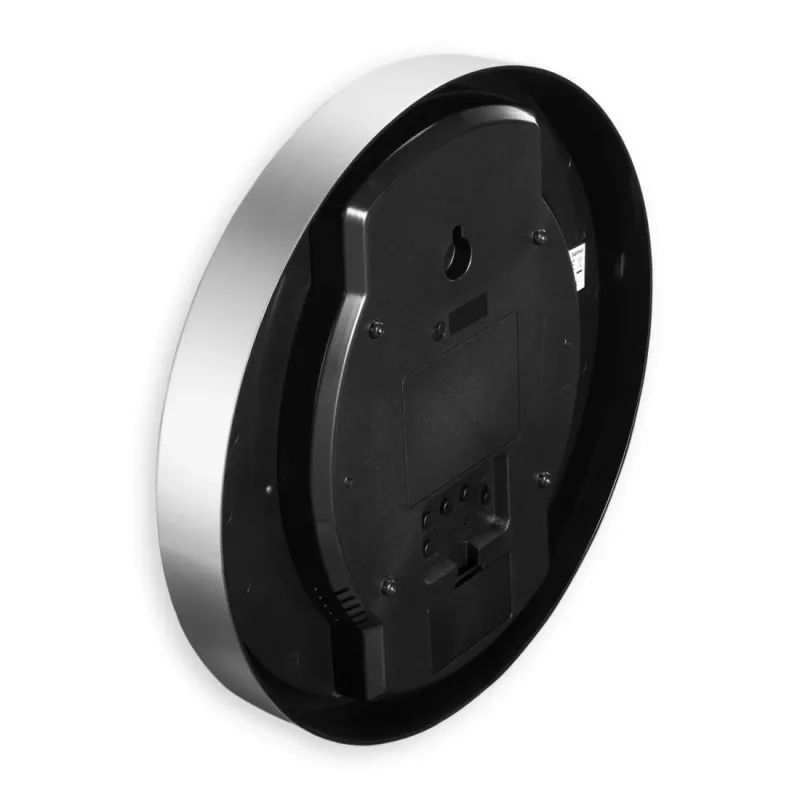 Hama 00185878 Reloj de pared/sobremesa analógico redondo plateado, blanco