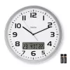 Hama 00185878 Reloj de pared/sobremesa analógico redondo plateado, blanco