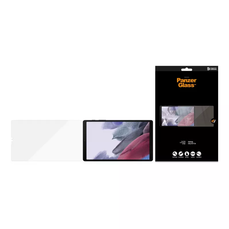 PanzerGlass® Lámina protectora de pantalla Samsung Galaxy Tab A7 Lite, Samsung, Samsung - Galaxy Tab A7 Lite, aplicación en seco, resistente a arañazos, resistente a impactos, transparente, 1 ud.
