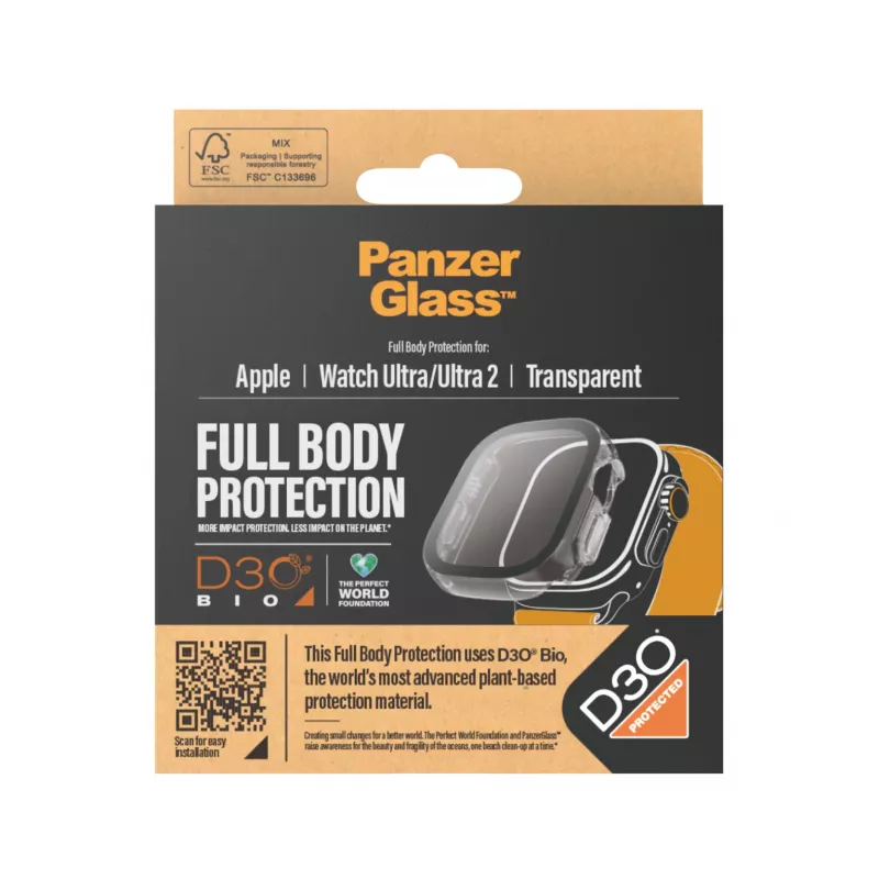 PanzerGlass ® Full Body transparente con D3O® Apple Watch Ultra | Ultra 2 | 49mm