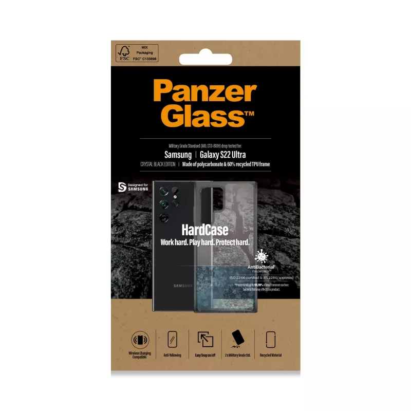 PanzerGlass® HardCase Samsung Galaxy S22 Ultra 5G – Smokey negro