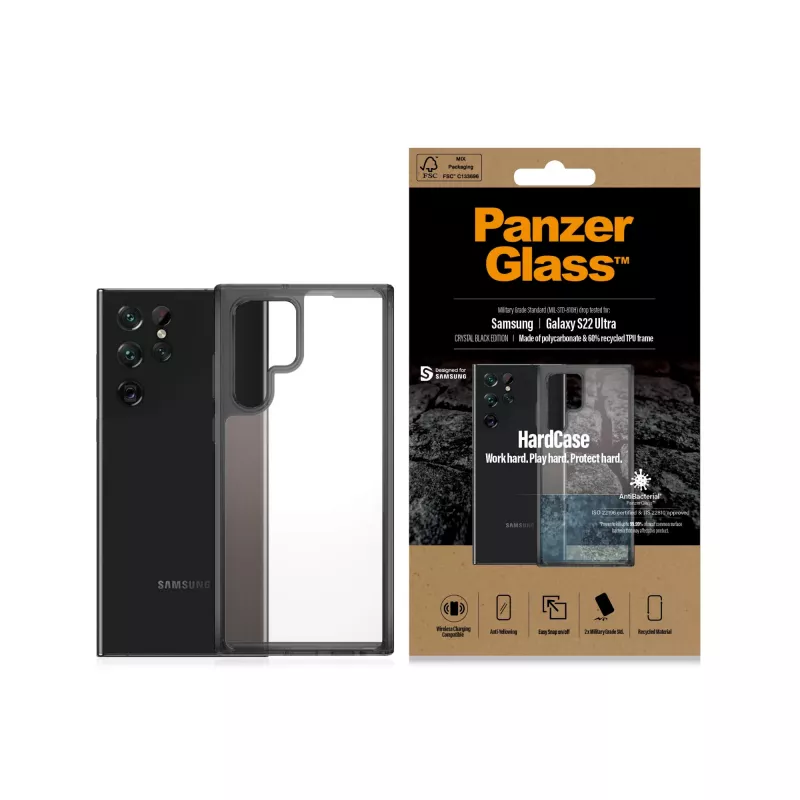 PanzerGlass® HardCase Samsung Galaxy S22 Ultra 5G – Smokey negro