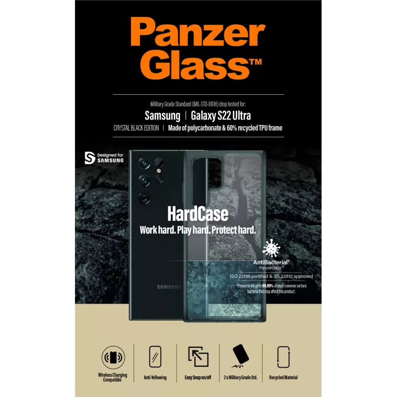 PanzerGlass® HardCase Samsung Galaxy S22 Ultra 5G – Smokey negro