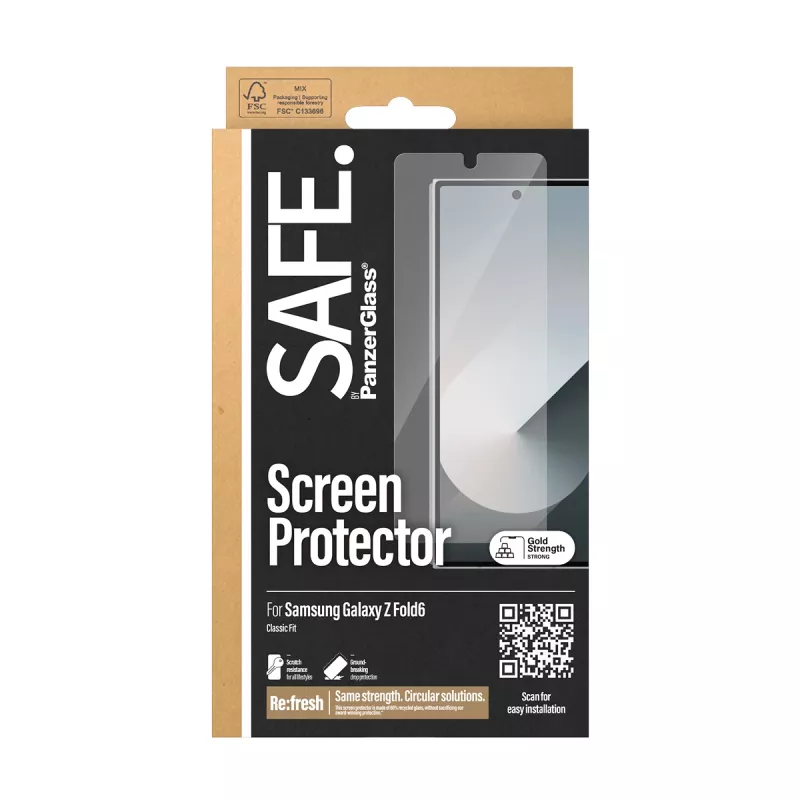 PanzerGlass SAFE. by ® protector de pantalla Samsung Galaxy Z Fold6 | Classic Fit