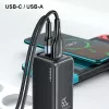 Cargador usams T47 USB / USB‑C 65W PD cargador rápido — 65W USB Power Delivery, conectores USB-A + USB-C