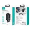 Cargador usams T47 USB / USB‑C 65W PD cargador rápido — 65W USB Power Delivery, conectores USB-A + USB-C