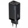 Cargador usams T47 USB / USB‑C 65W PD cargador rápido — 65W USB Power Delivery, conectores USB-A + USB-C