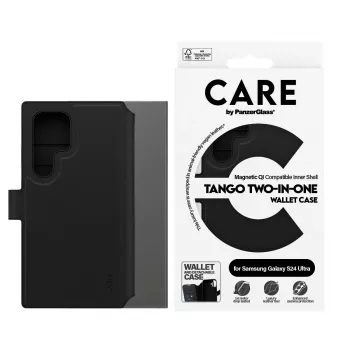Funda para móvil PanzerGlass CARE Feature Case Tango Two-in-One Wallet, compatible con Samsung Galaxy S24 Ultra, transparente