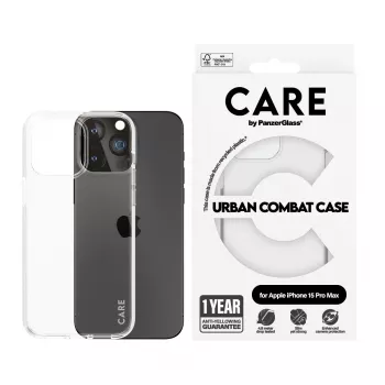 Funda PanzerGlass CARE™ by ® Urban Combat transparente iPhone 15 Pro Max