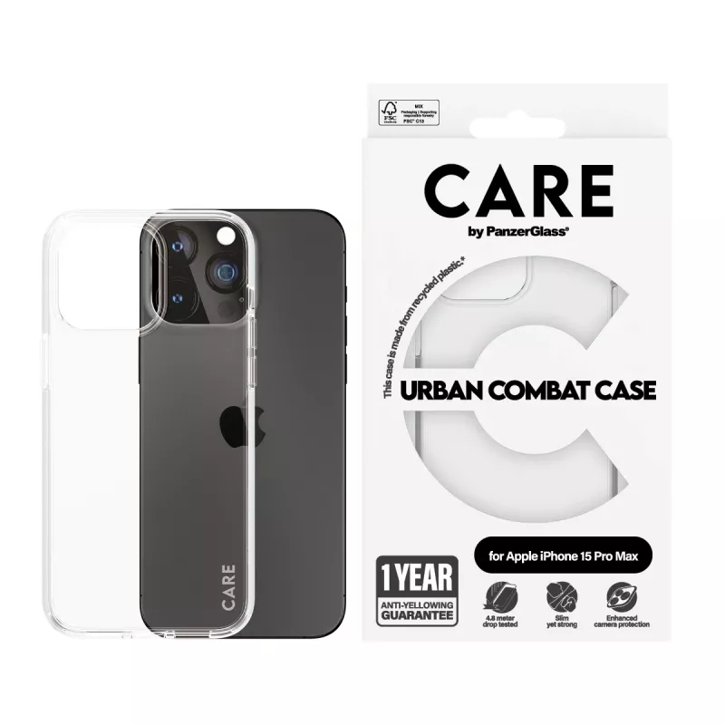 Funda PanzerGlass CARE™ by ® Urban Combat transparente iPhone 15 Pro Max