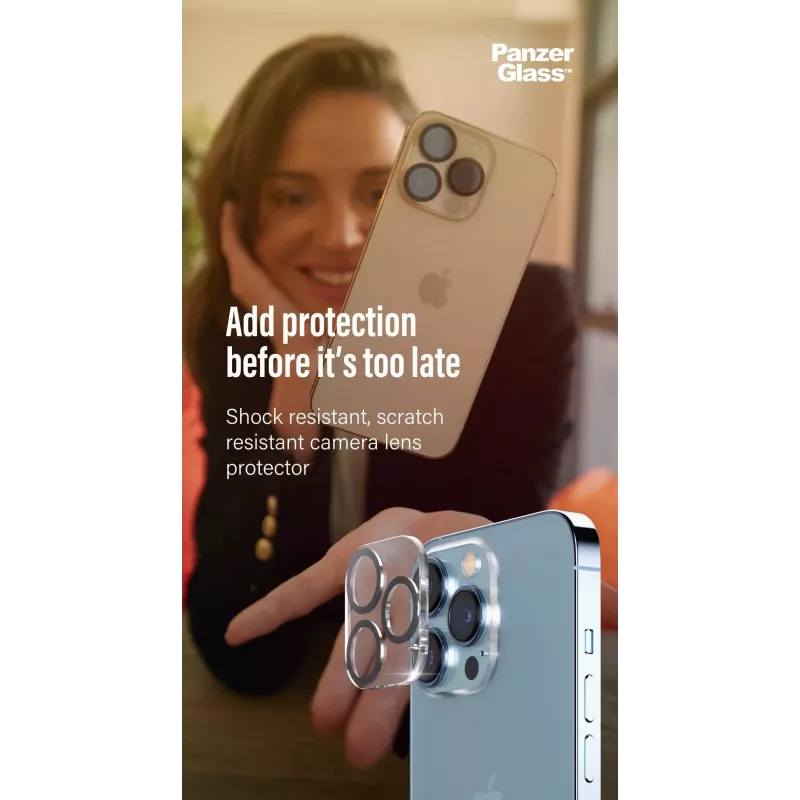 Protector de cristal para objetivo de cámara PanzerGlass Apple iPhone 13 Pro 13 Pro Max resistente a arañazos e impactos