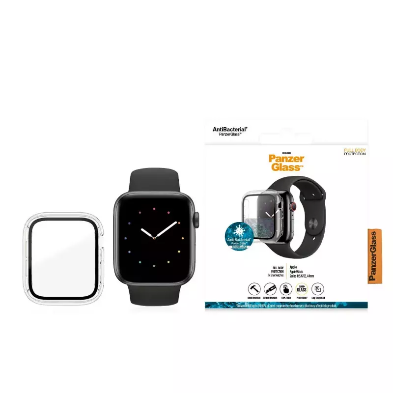 Funda integral PanzerGlass ® transparente Apple Watch SE 3 | SE | 6 | 5 | 4 | 44mm