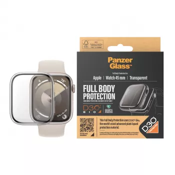 Funda integral PanzerGlass ® transparente con D3O® Apple Watch Series 9 | 45mm