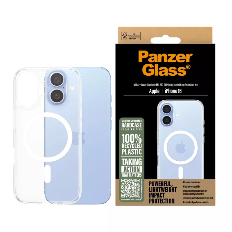 Funda PanzerGlass HardCase transparente con MagSafe blanco iPhone '24 6.1