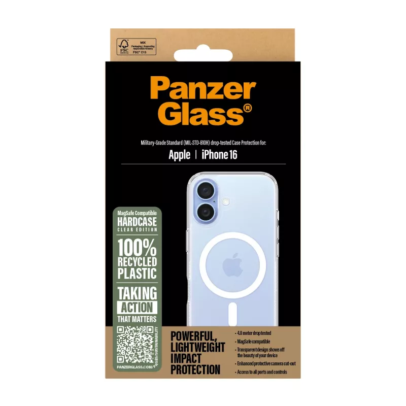 Funda PanzerGlass HardCase transparente con MagSafe blanco iPhone '24 6.1