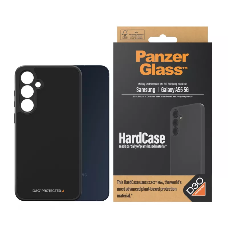 Funda rígida PanzerGlass ® negra con D3O® Samsung Galaxy A55 5G