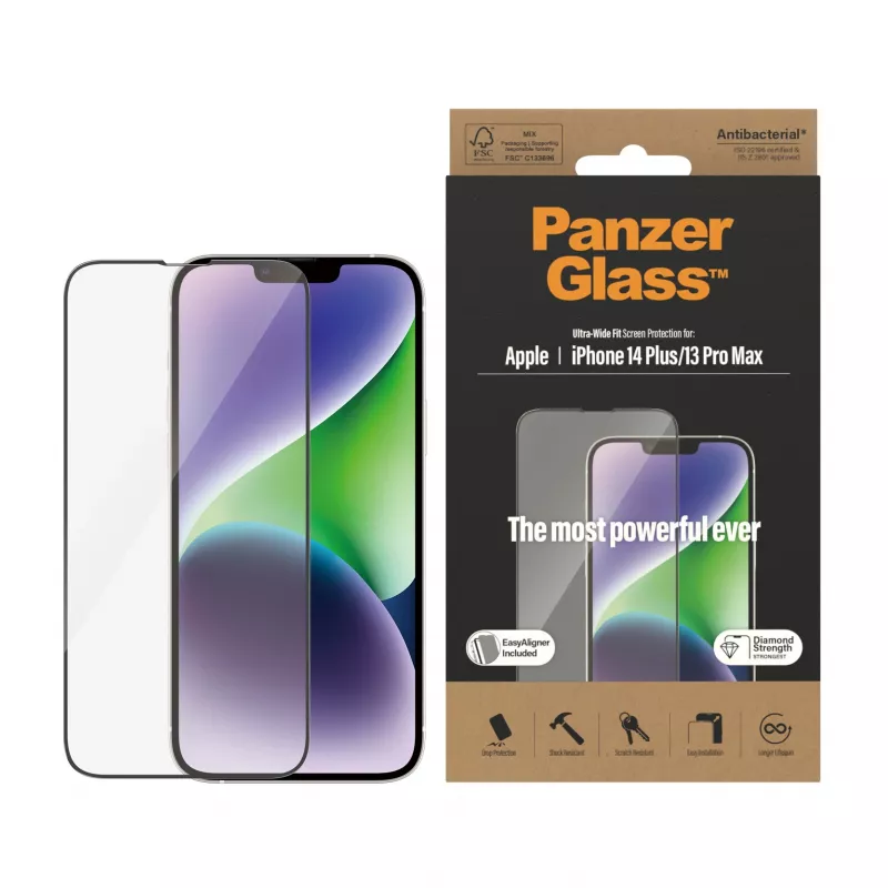 Lámina protectora de pantalla PanzerGlass ® iPhone 14 Plus | 13 Pro Max | Ultra-Wide Fit con EasyAligner